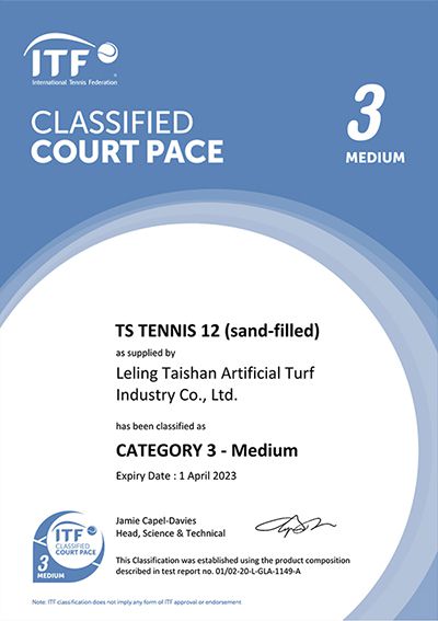 Сертификат ITF-TS Tennis 12 Medium 3